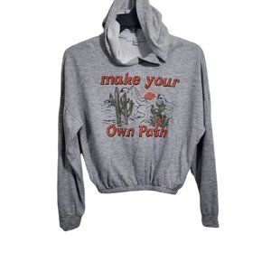 Women's Gaze Inspirational Cactus Semi Crop Hoodie Small